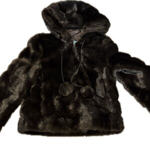 Nine West Dark Brown Faux Fur jacket